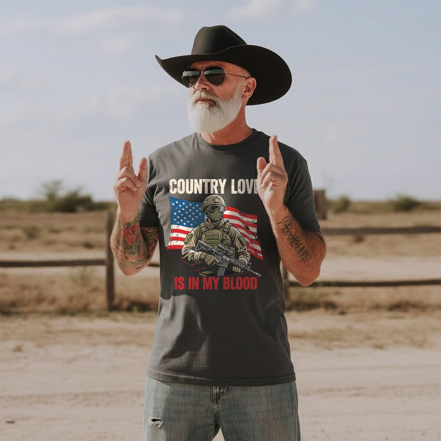 Country Love Is in My Blood Proud T-Shirt