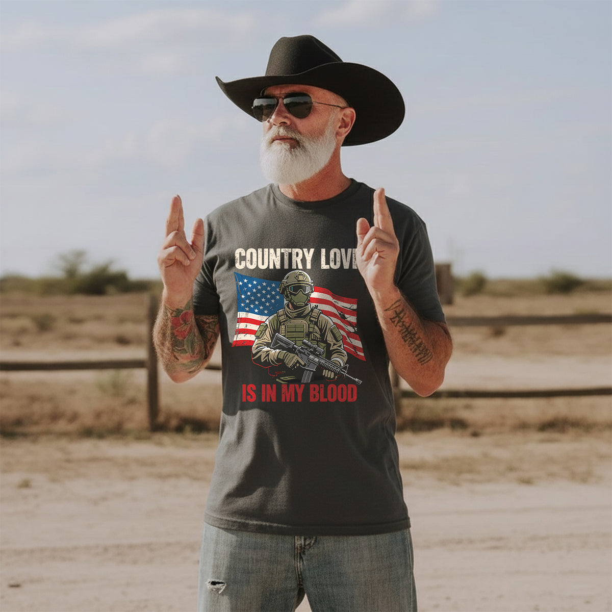 Country Love Is in My Blood Proud T-Shirt