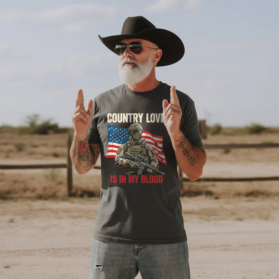 Country Love Is in My Blood Proud T-Shirt