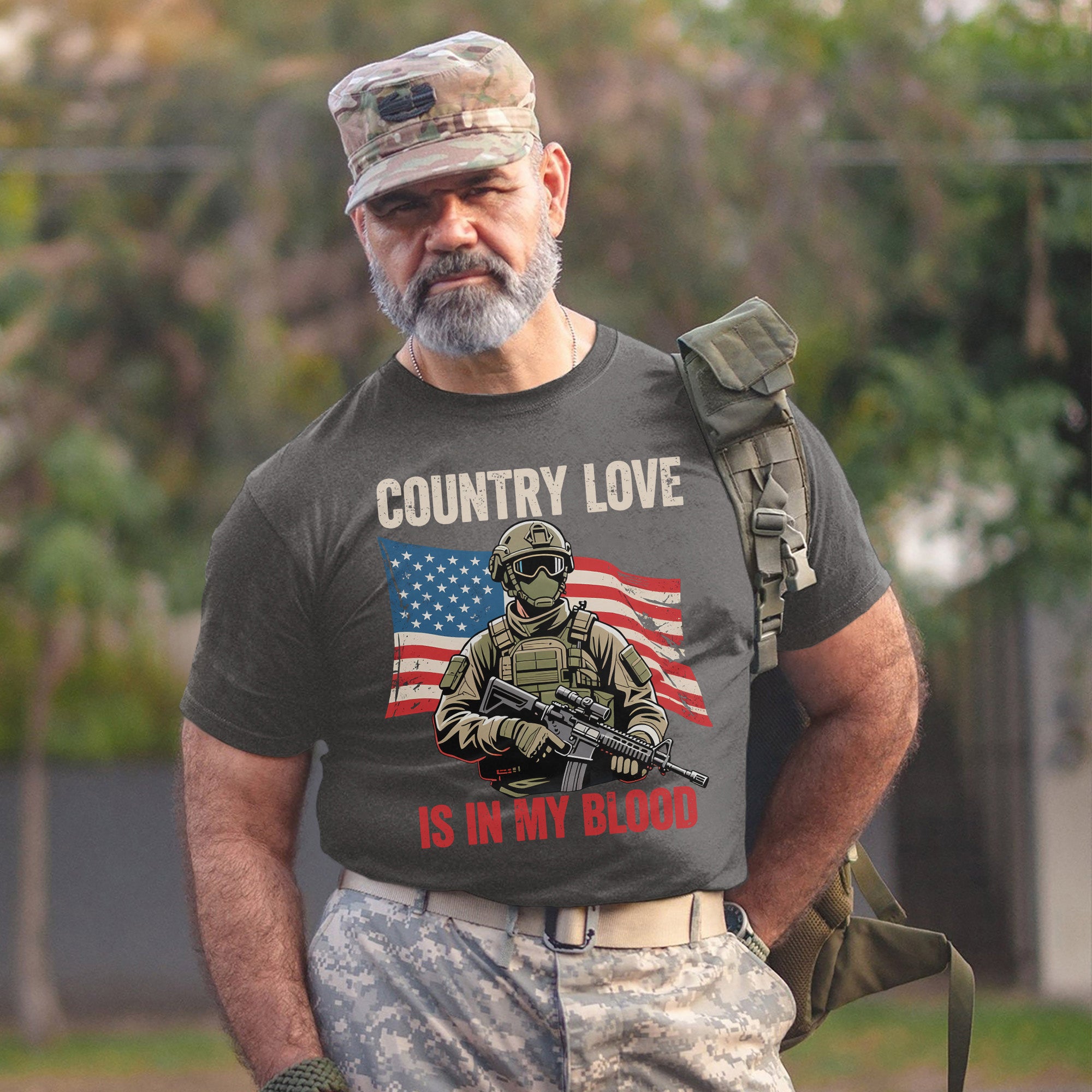 Country Love Is in My Blood Proud Patriotic Spirit Rooted in Faith Freedom and American Pride T-Shirt