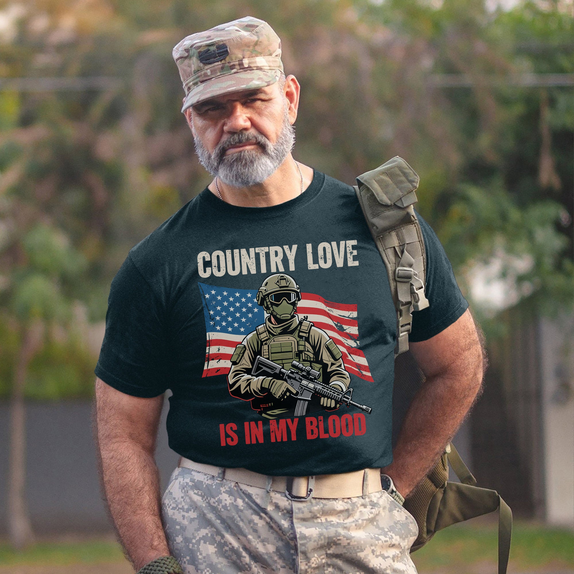 Country Love Is in My Blood Proud Patriotic Spirit Rooted in Faith Freedom and American Pride T-Shirt