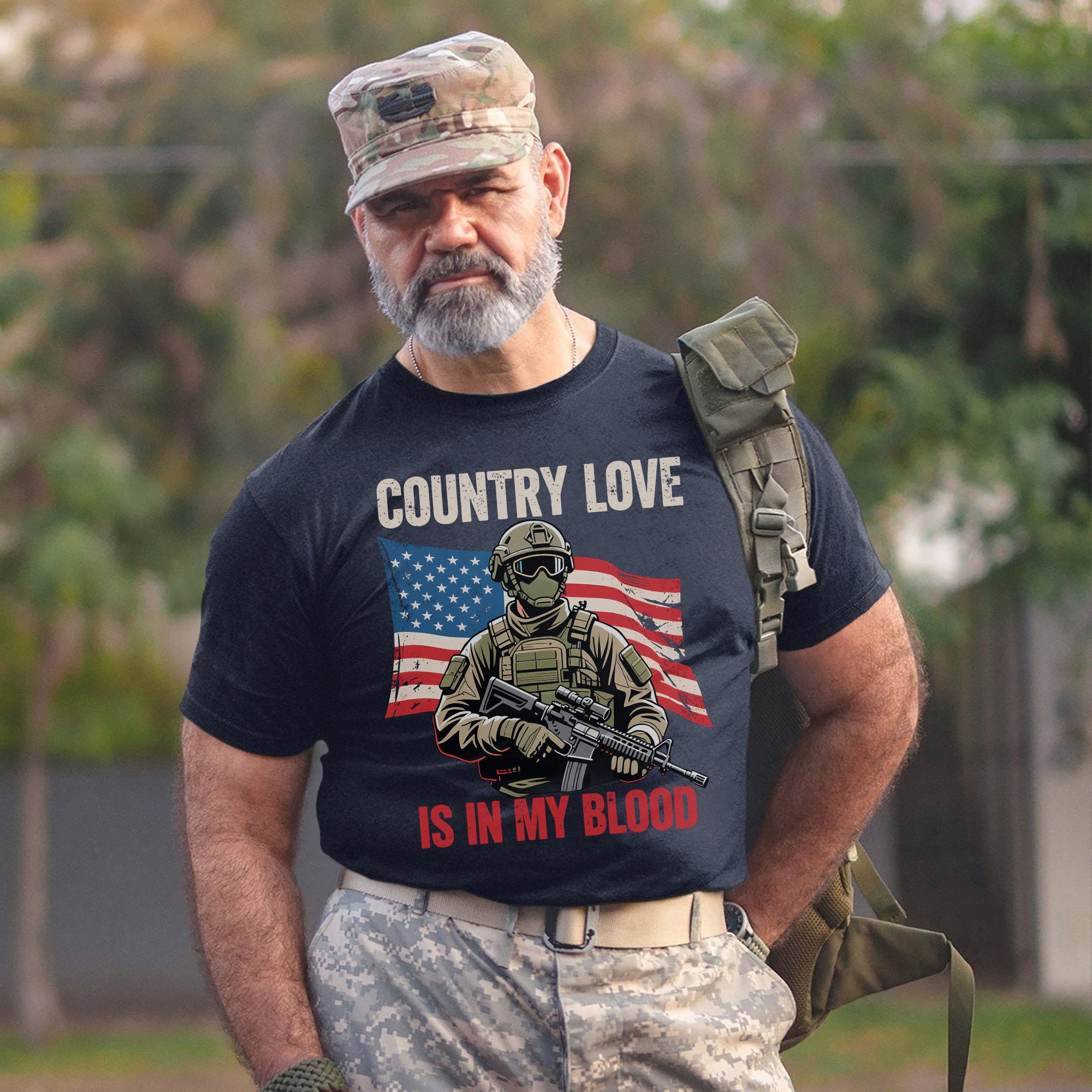 Country Love Is in My Blood Proud Patriotic Spirit Rooted in Faith Freedom and American Pride T-Shirt