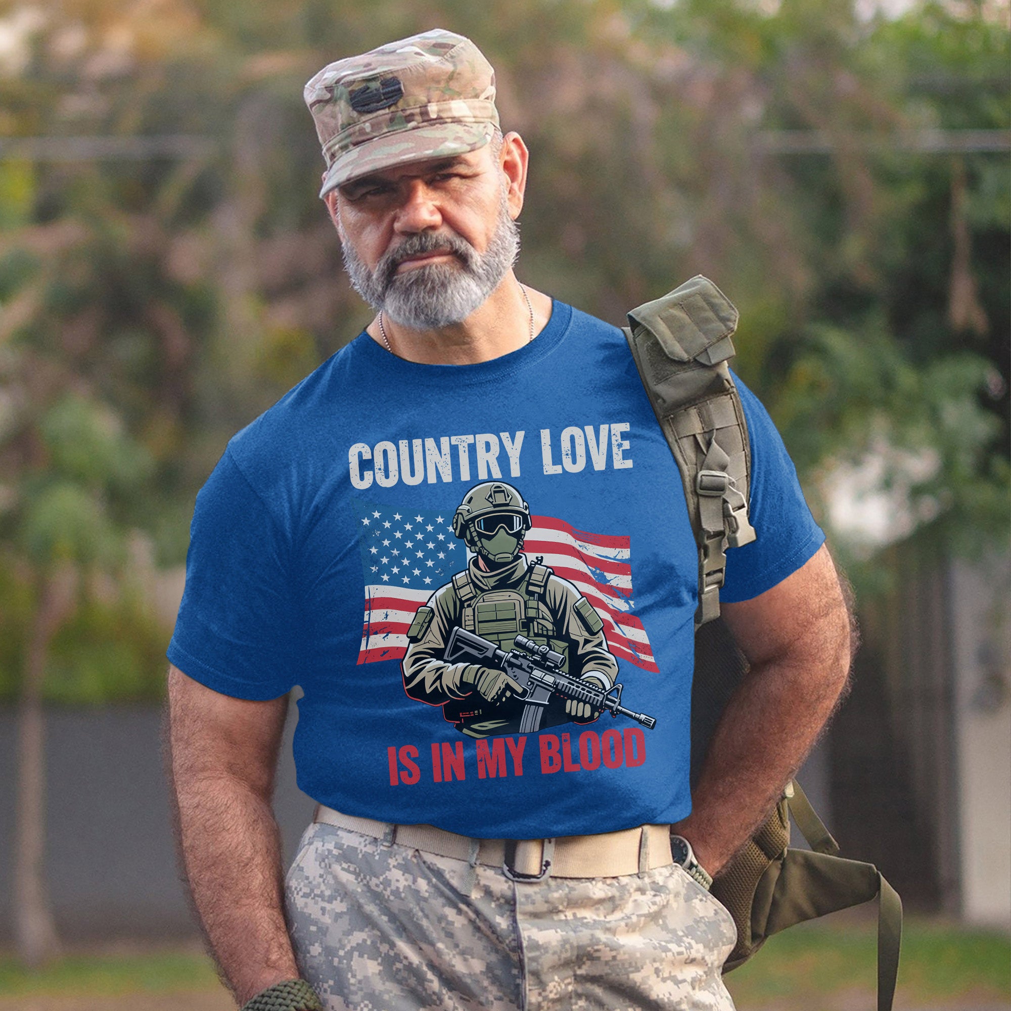 Country Love Is in My Blood Proud Patriotic Spirit Rooted in Faith Freedom and American Pride T-Shirt