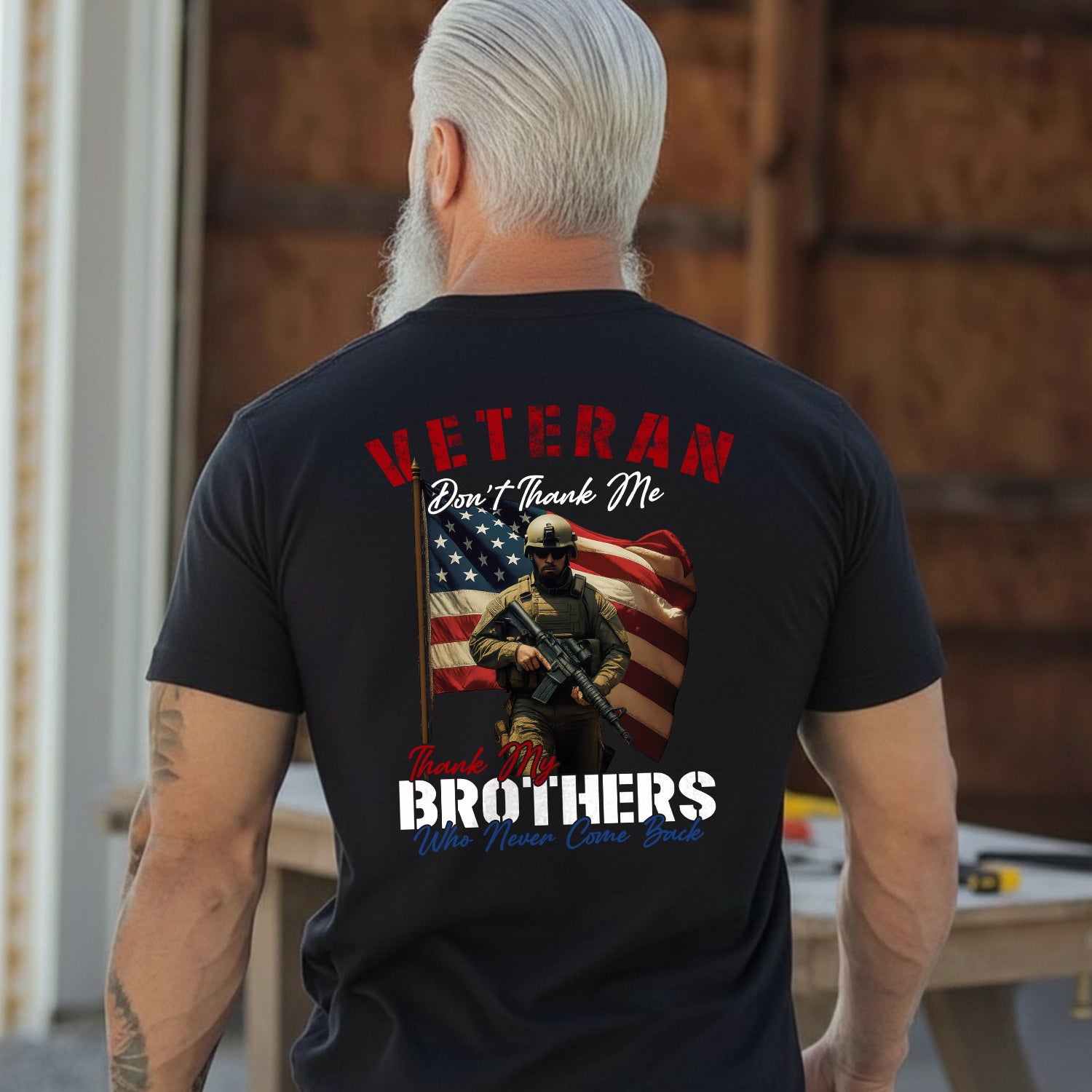 Veteran Don’t Thank Me Thank My Brothers T-Shirt Secondary image
