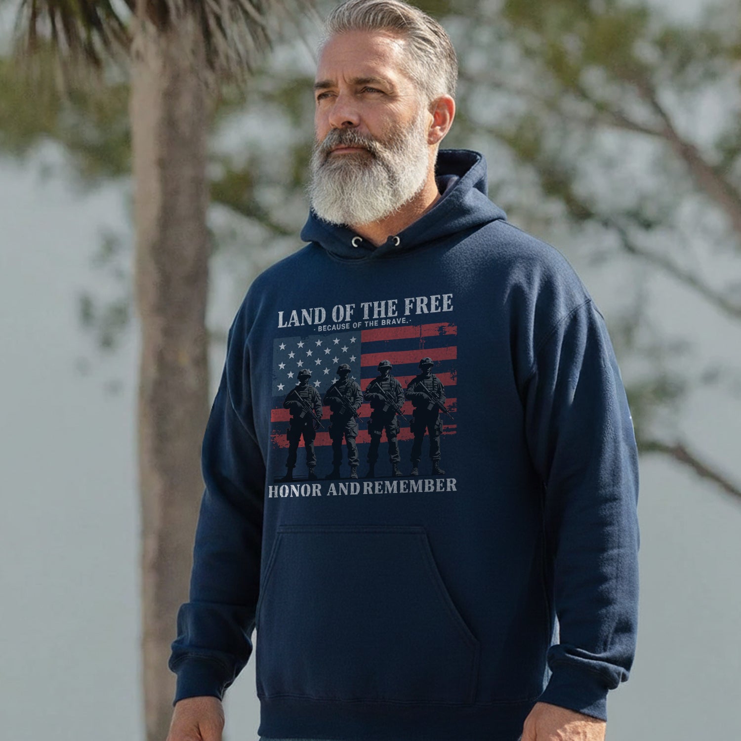 Land of the Free Because of the Brave Honor Hoodie