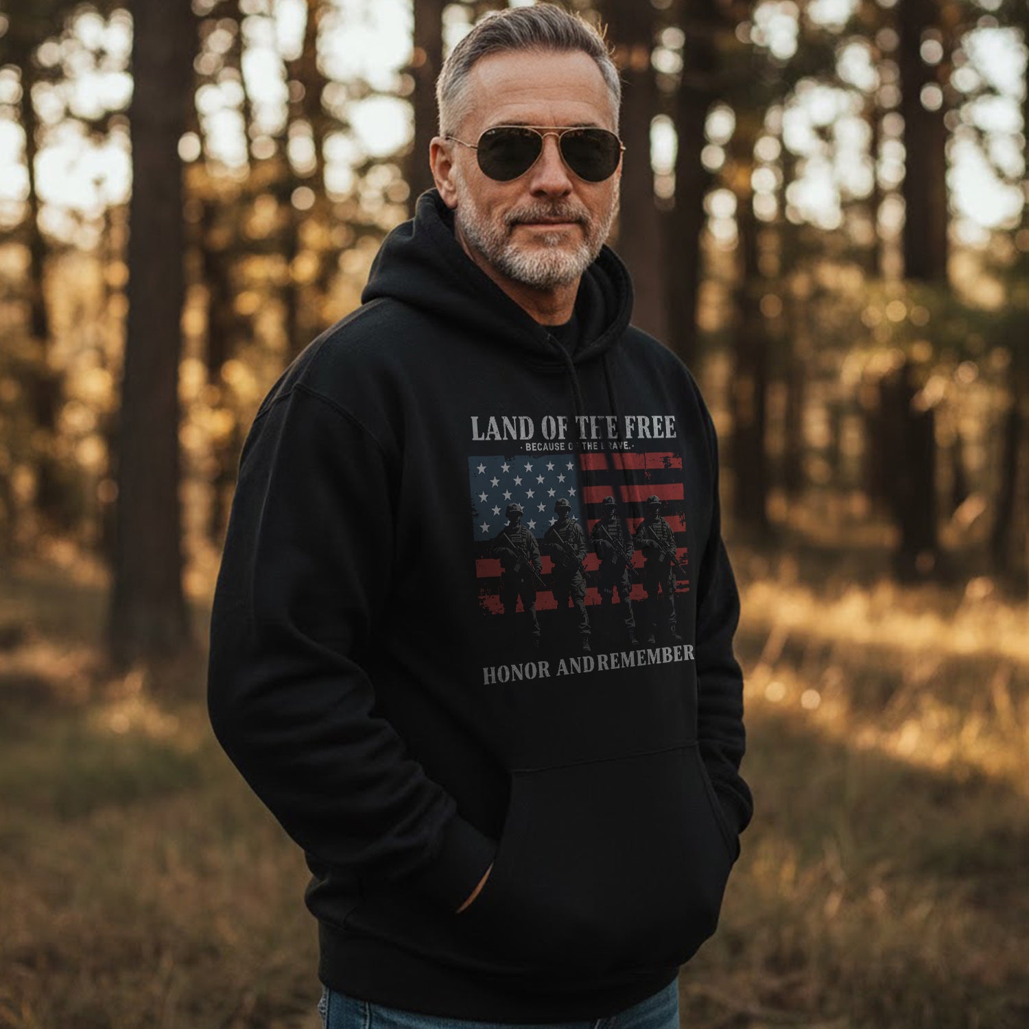 Land of the Free Because of the Brave Honor Hoodie