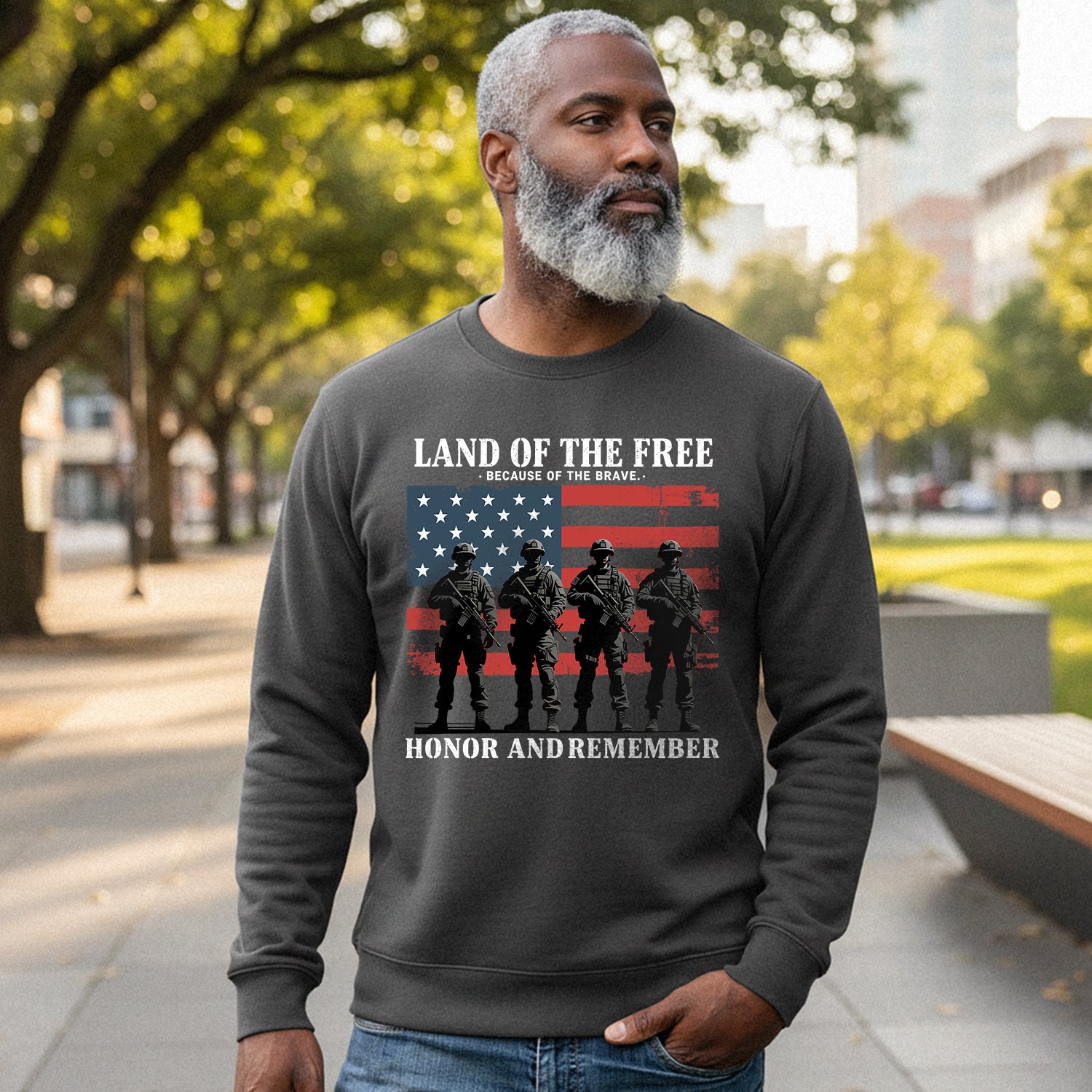 Land of the Free Because of the Brave Sweatshirt
