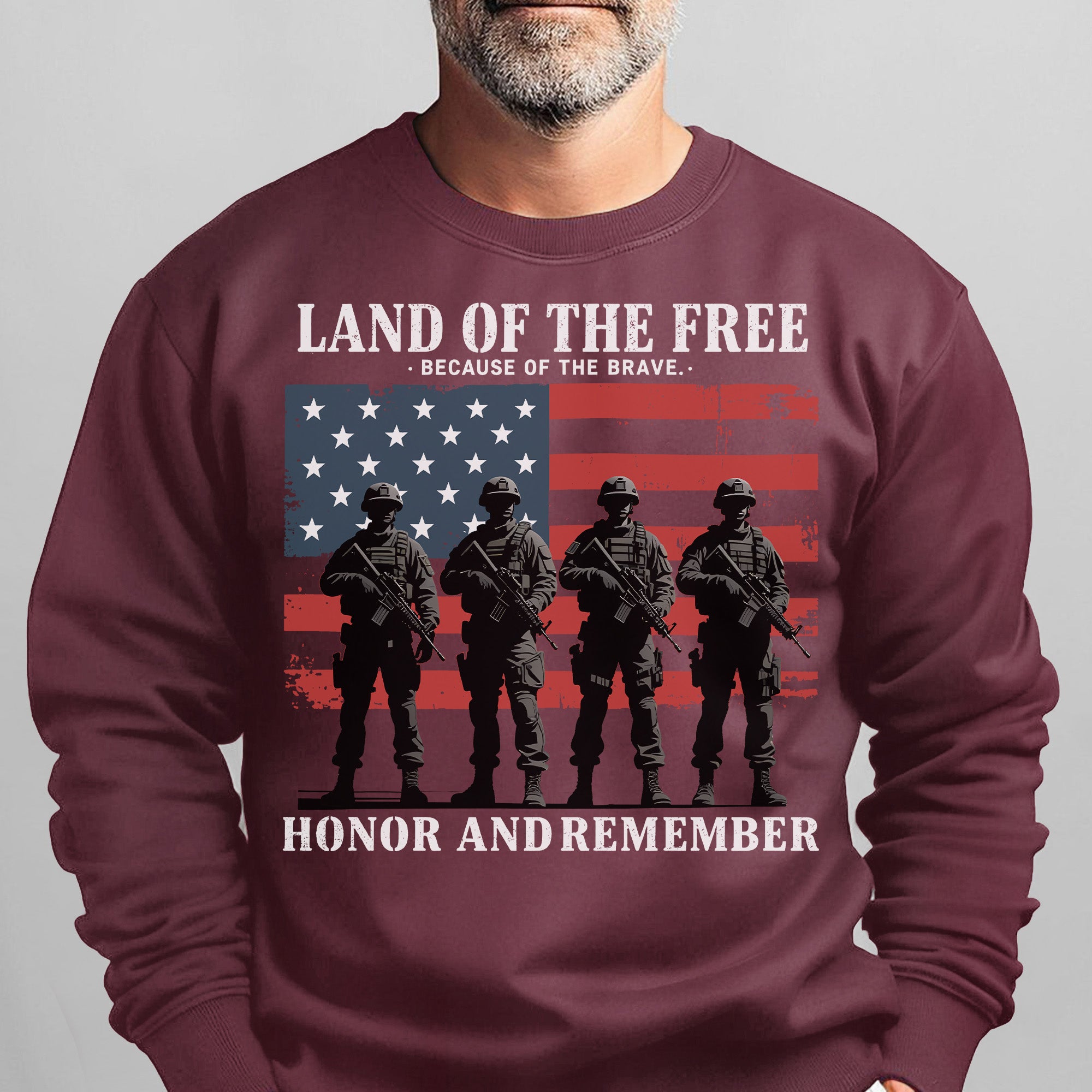 Land of the Free Because of the Brave Sweatshirt