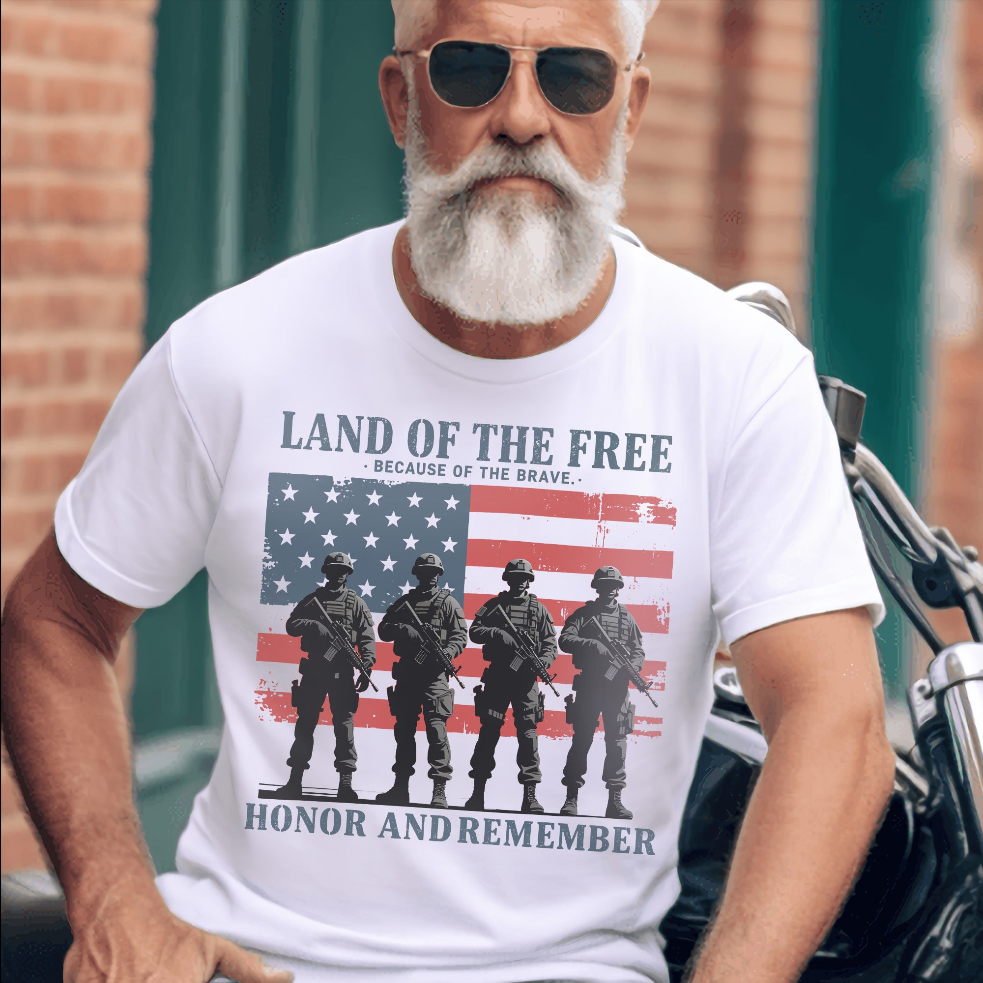 Land of the Free Because of the Brave Honor and Remember the Heroes Who Gave All for Freedom T-Shirt