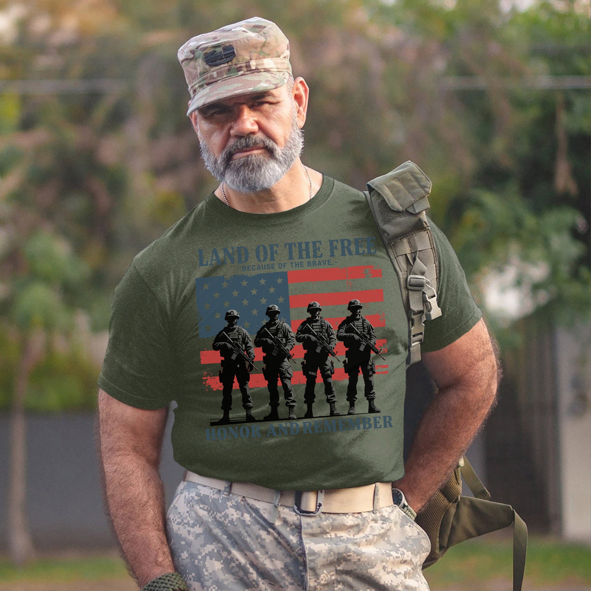 Land of the Free Because of the Brave Honor and Remember the Heroes Who Gave All for Freedom T-Shirt