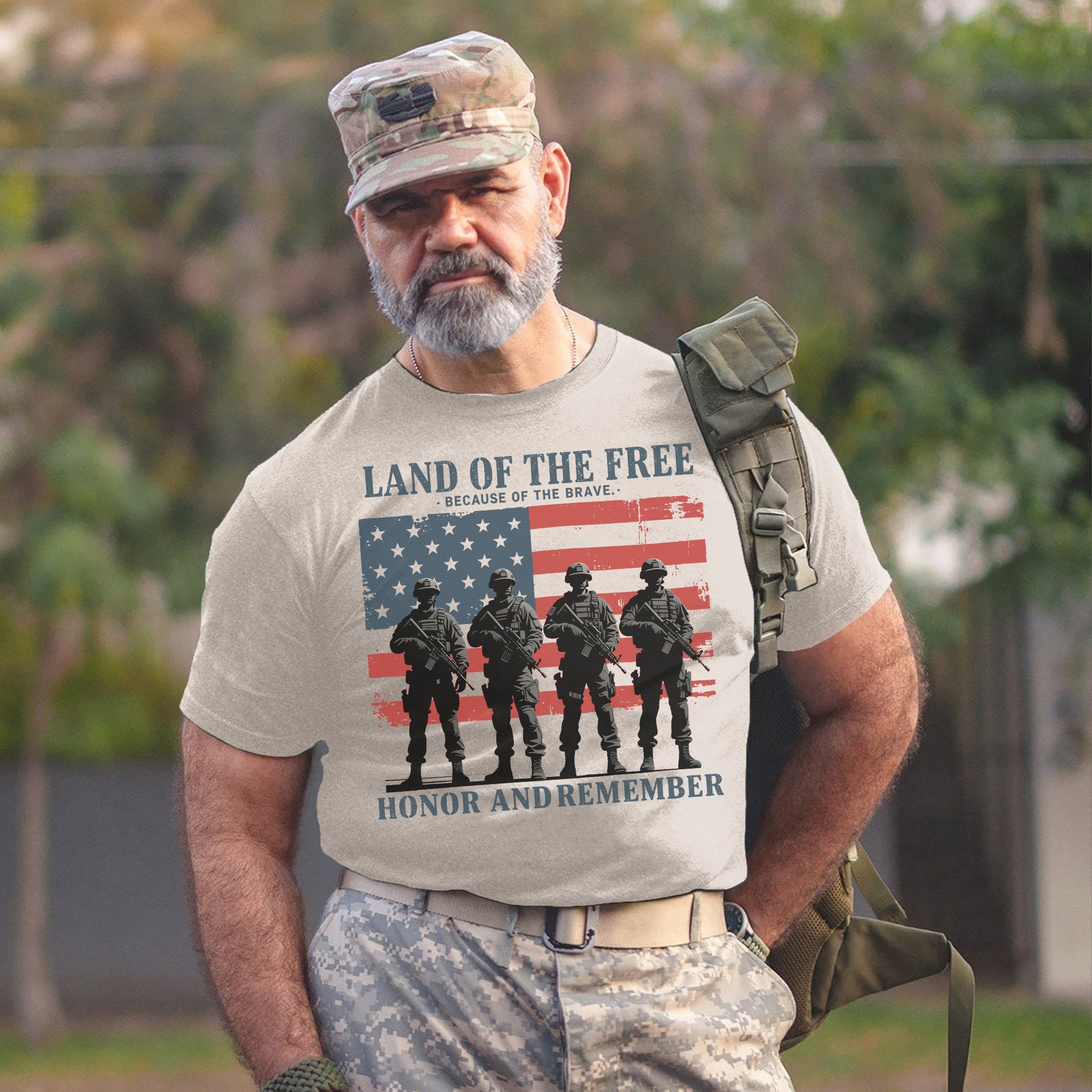 Land of the Free Because of the Brave Honor and Remember the Heroes Who Gave All for Freedom T-Shirt