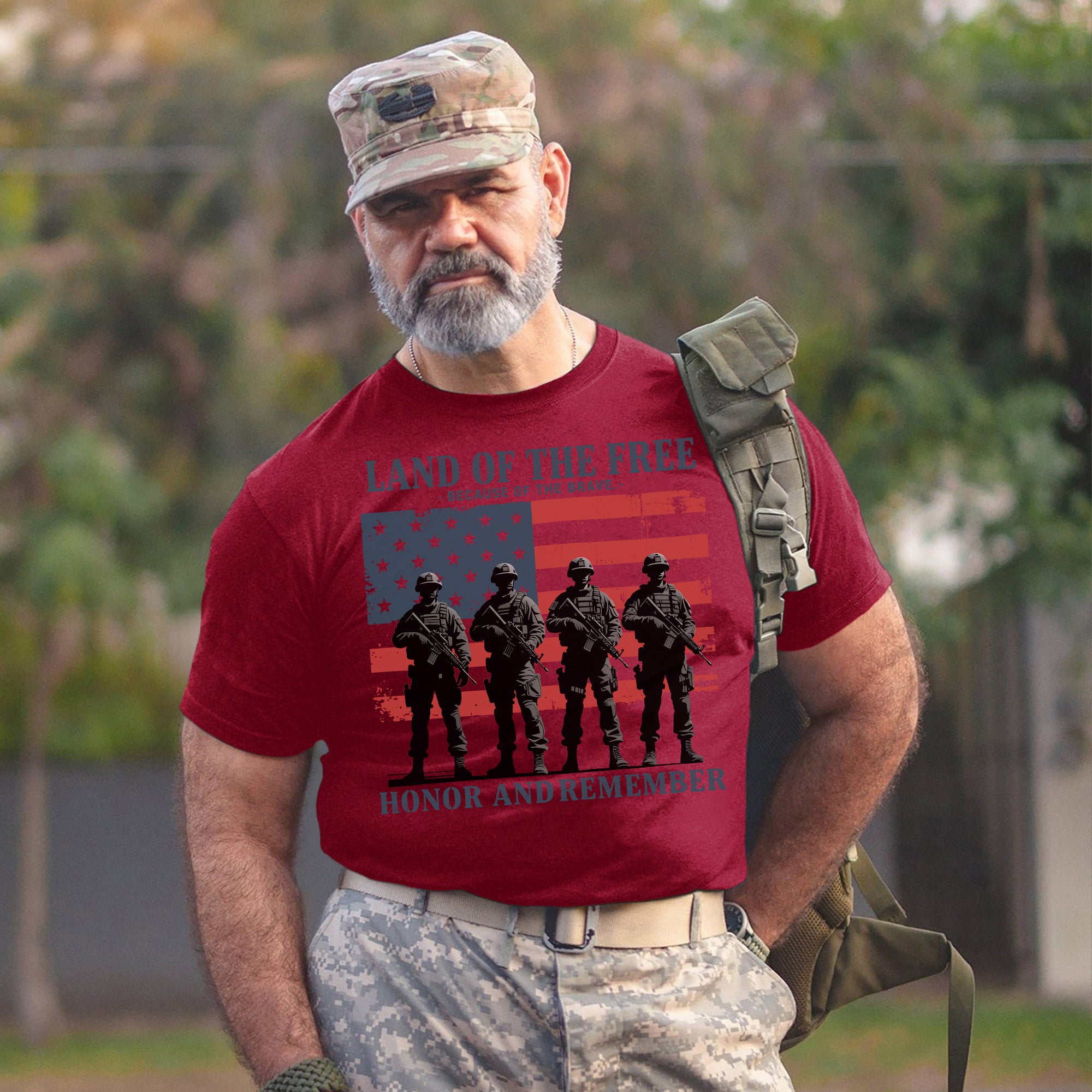 Land of the Free Because of the Brave Honor and Remember the Heroes Who Gave All for Freedom T-Shirt