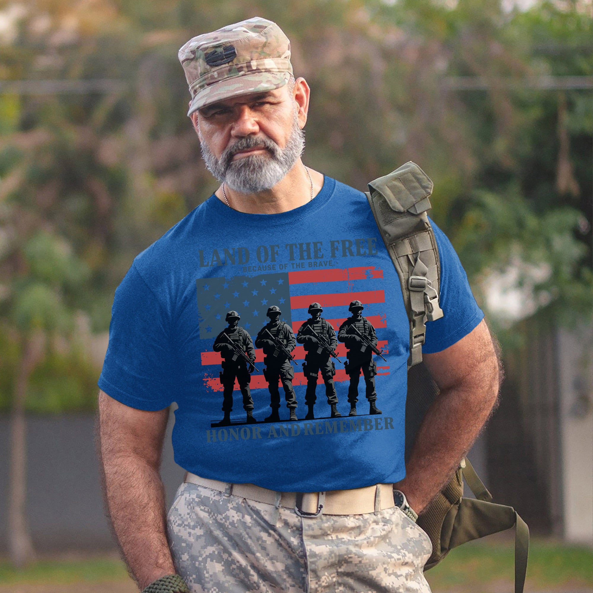 Land of the Free Because of the Brave Honor and Remember the Heroes Who Gave All for Freedom T-Shirt