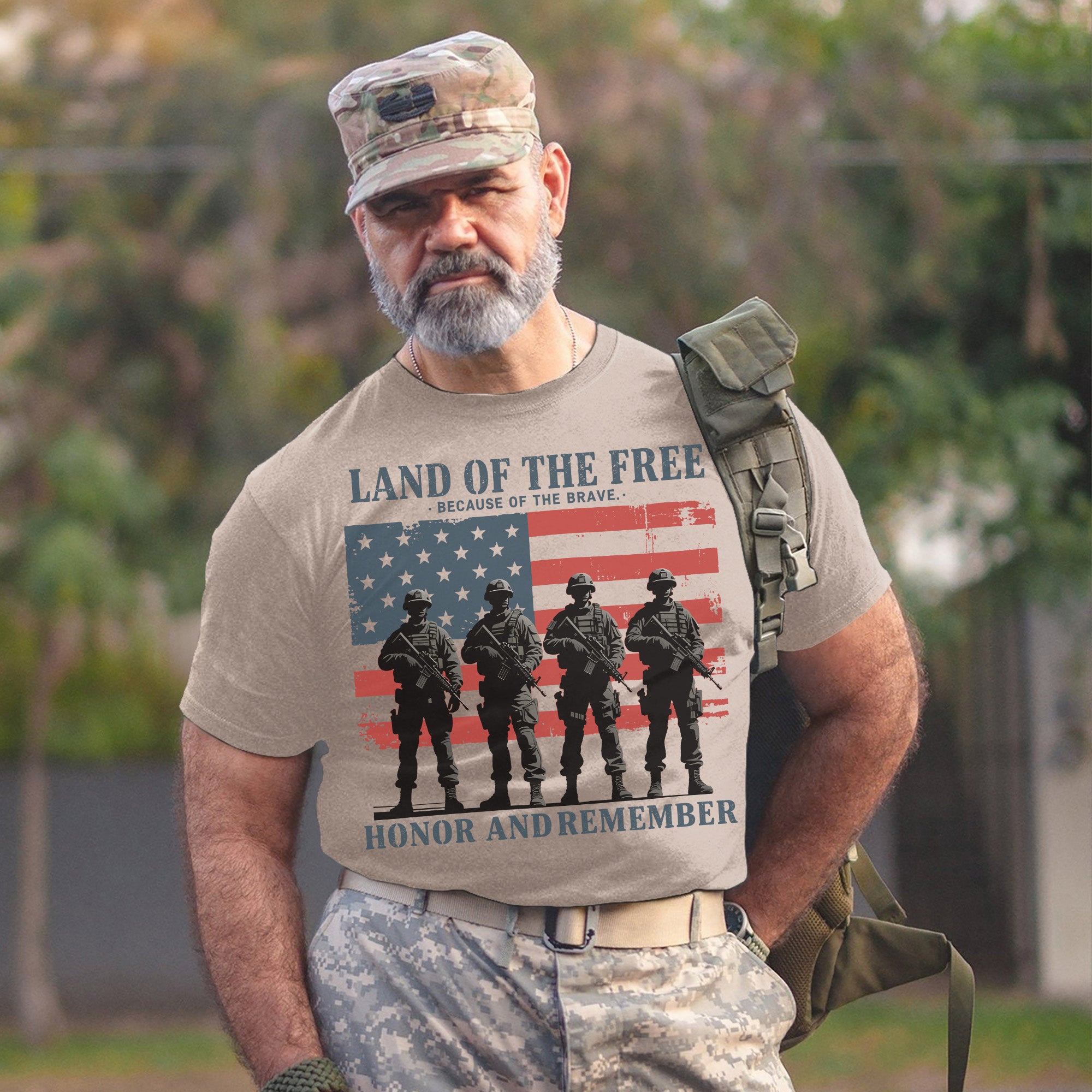 Land of the Free Because of the Brave Honor and Remember the Heroes Who Gave All for Freedom T-Shirt