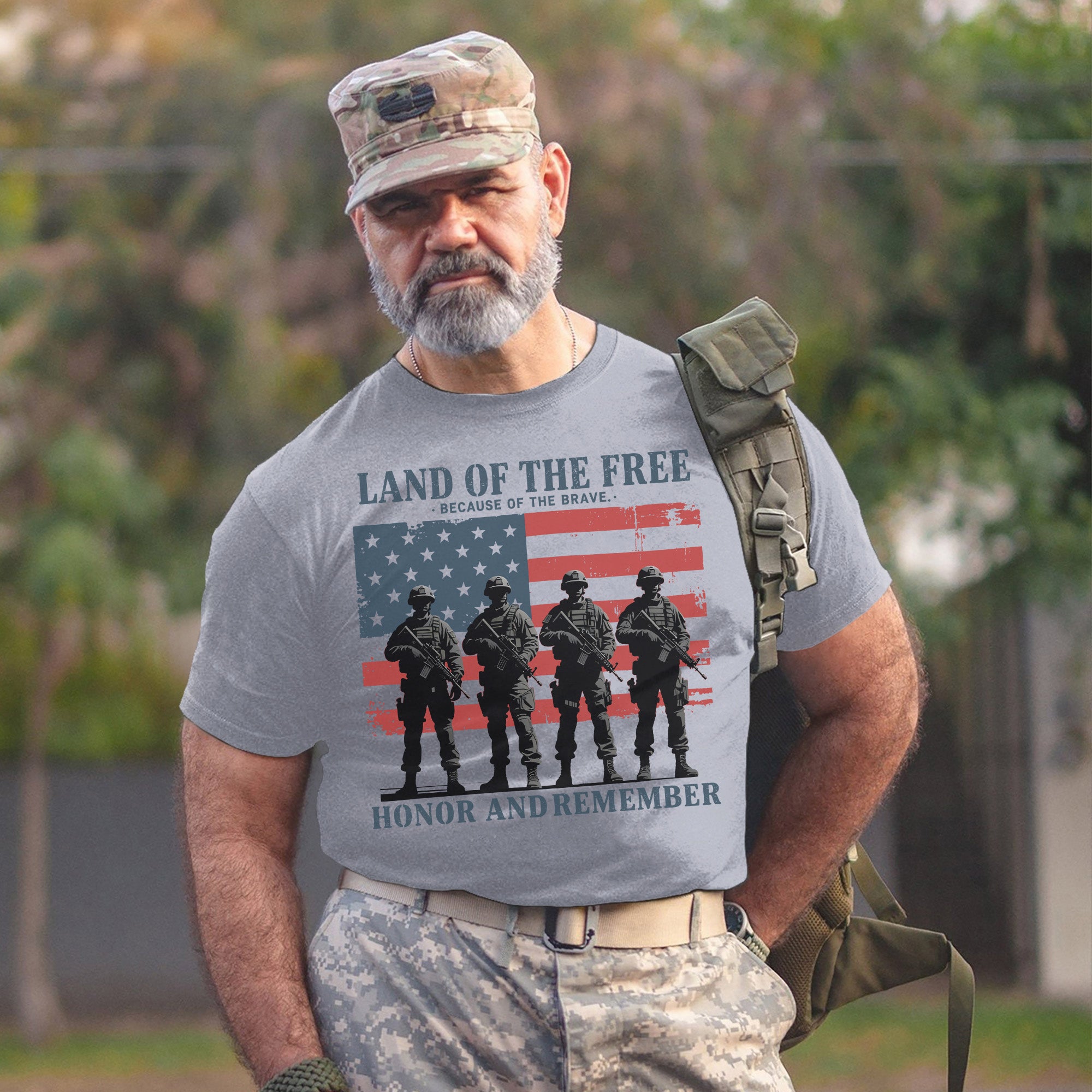 Land of the Free Because of the Brave Honor and Remember the Heroes Who Gave All for Freedom T-Shirt