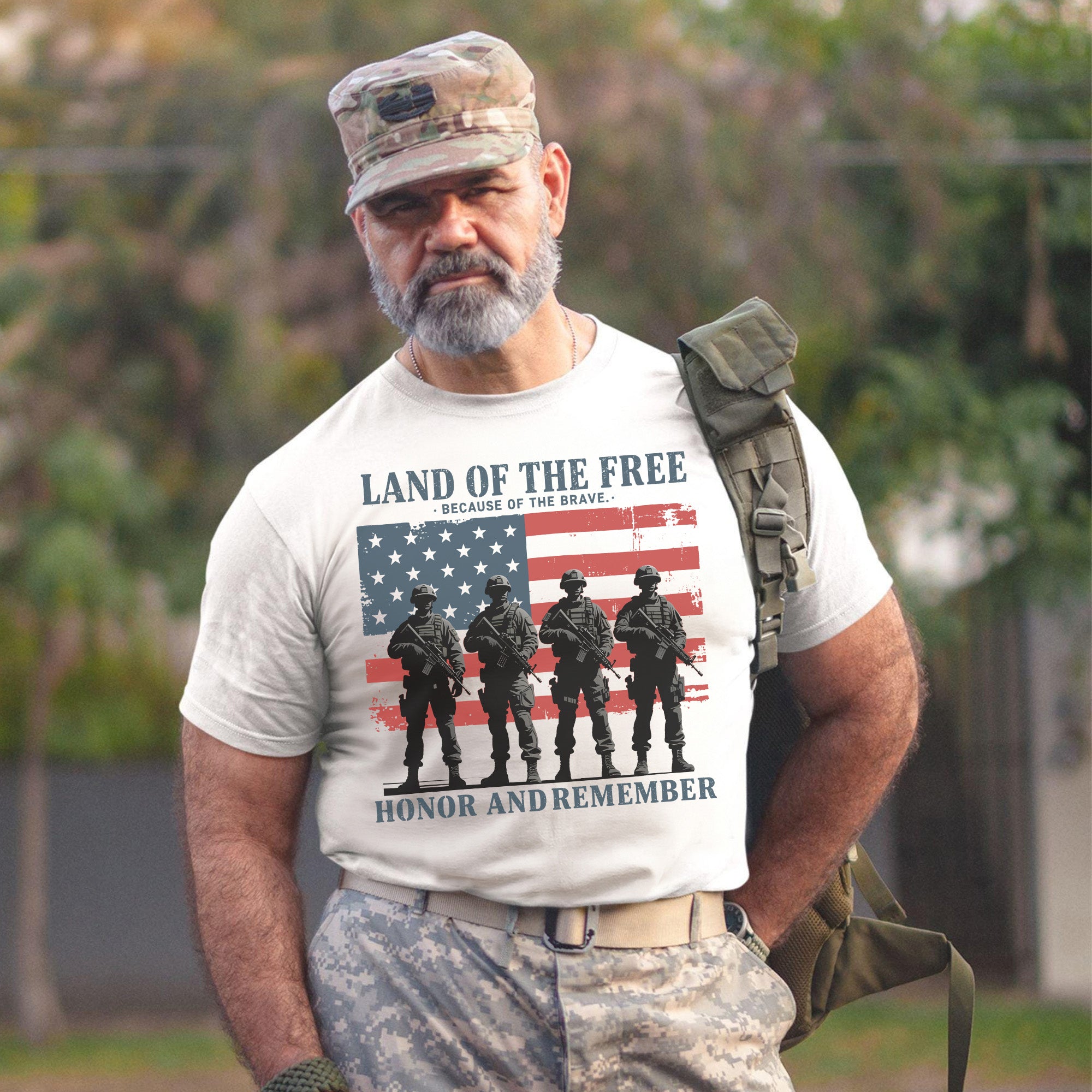 Land of the Free Because of the Brave Honor and Remember the Heroes Who Gave All for Freedom T-Shirt
