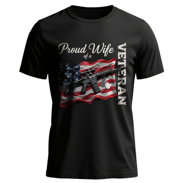 Proud Wife of a Veteran Strong Heart Loyal T-Shirt
