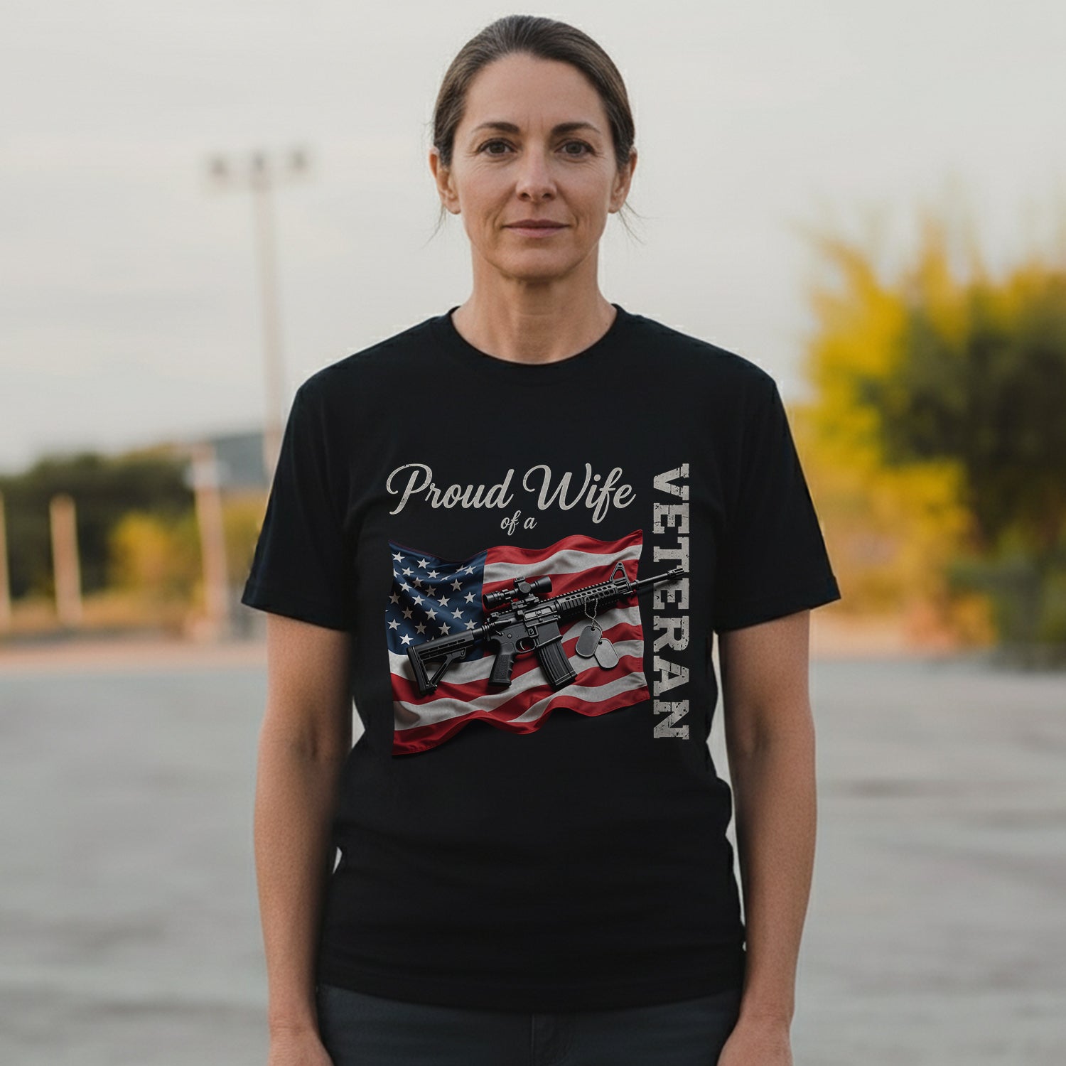 Proud Wife of a Veteran Strong Heart Loyal T-Shirt