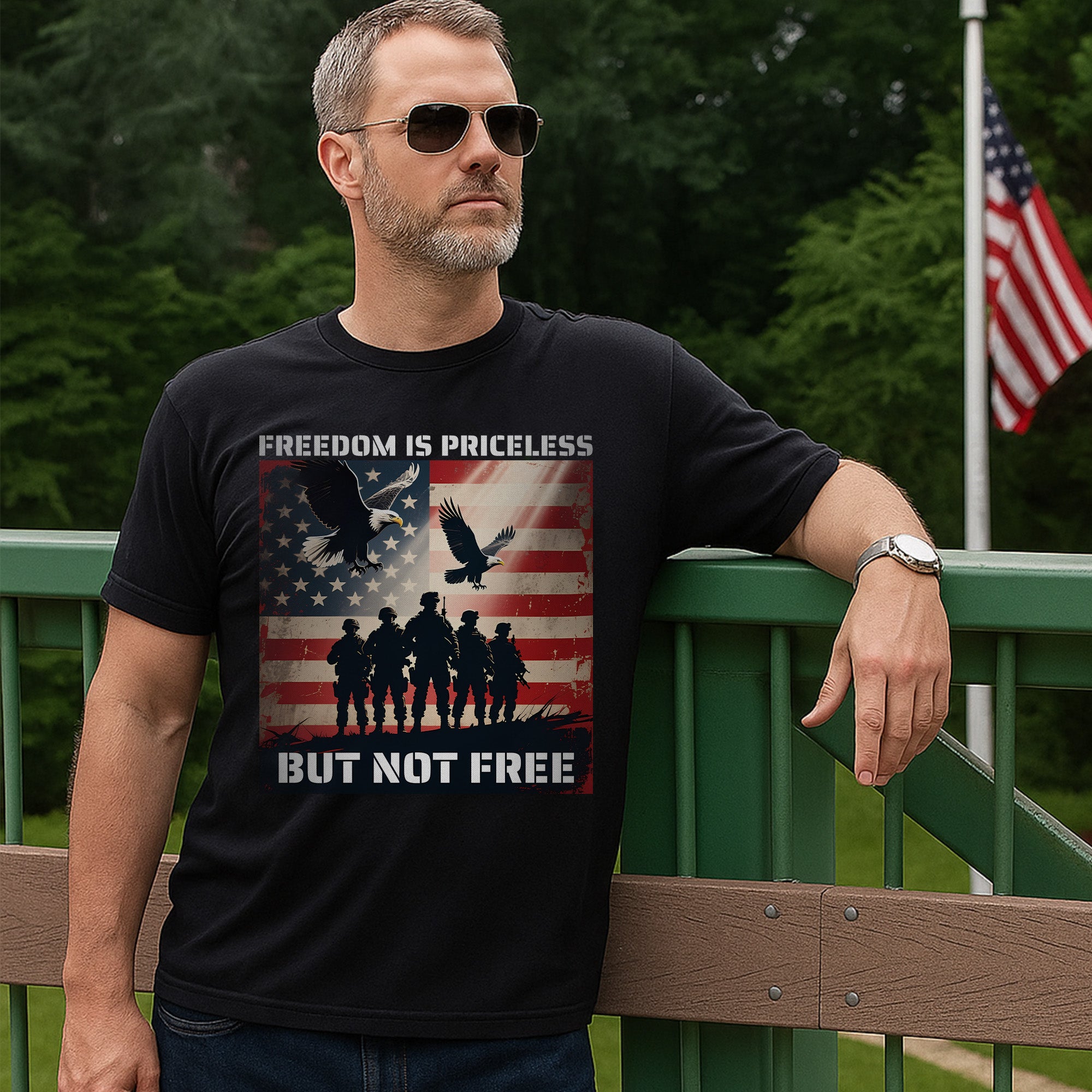 Freedom Is Priceless But Not Free Honoring the Brave Who Paid the Cost for Liberty and Peace T-Shirt