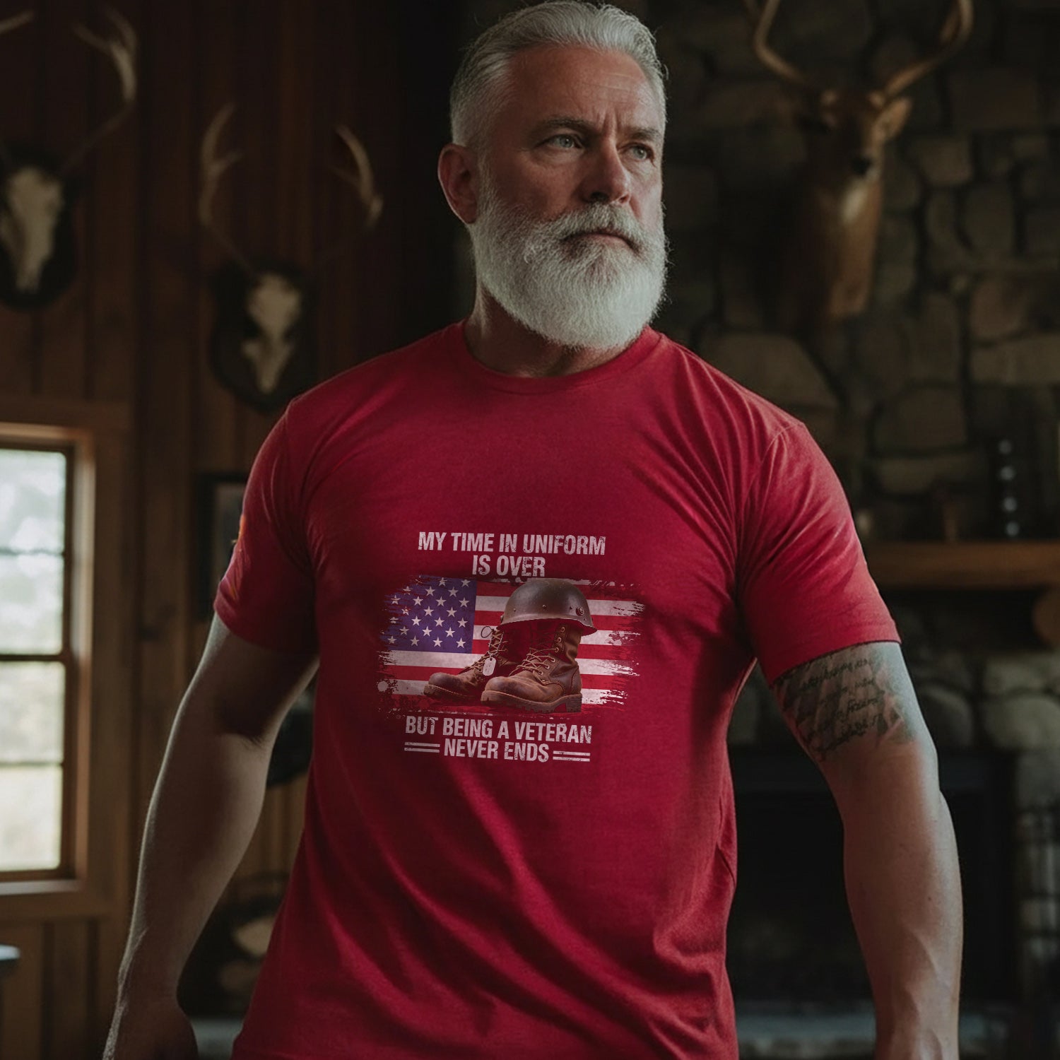 My Time in Uniform Is Over but Being a Veteran Never Ends T-Shirt Secondary image