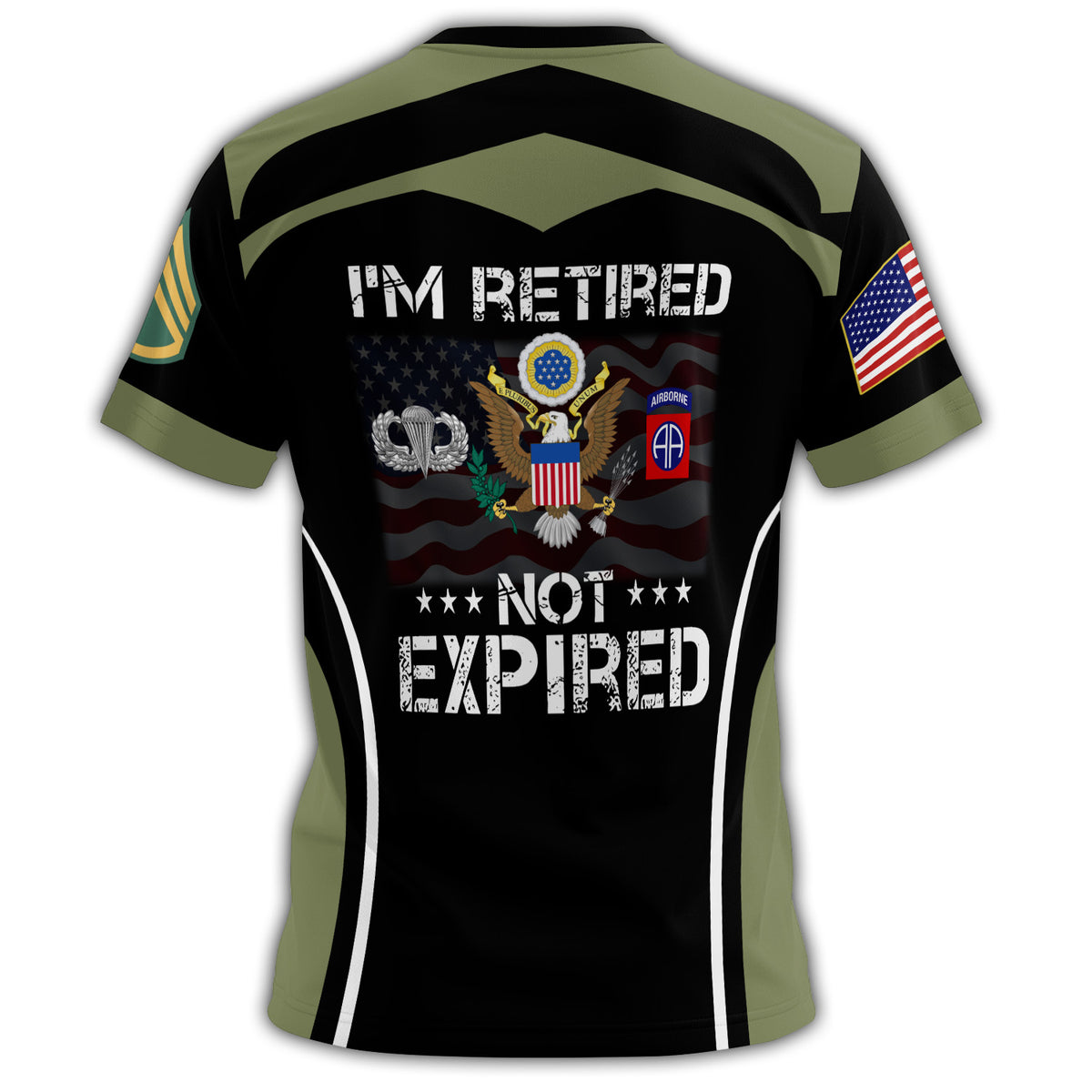 Retired Not Expired Airborne Pride All-over Print Personalized T-Shirt