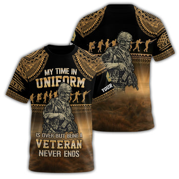 Once a Veteran Always a Veteran All-over Print Personalized T-Shirt