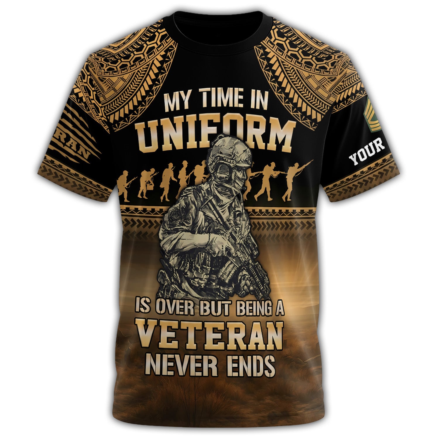 Once a Veteran Always a Veteran All-over Print Personalized T-Shirt