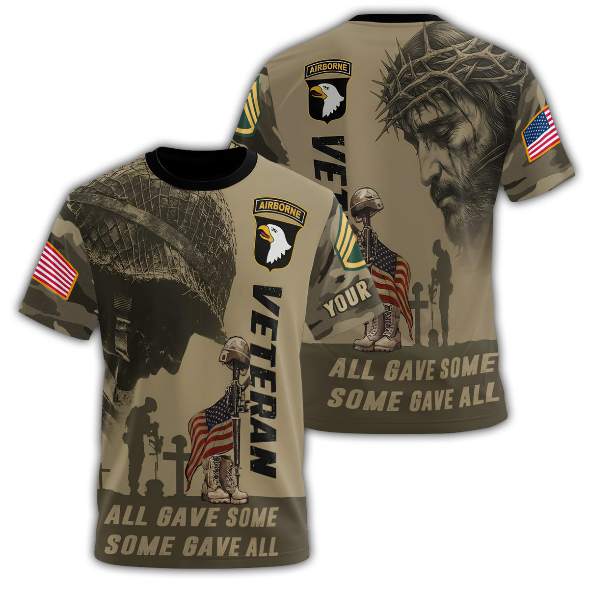 Airborne Faith and Sacrifice Forever Remembered All-over Print Personalized T-Shirt Main image