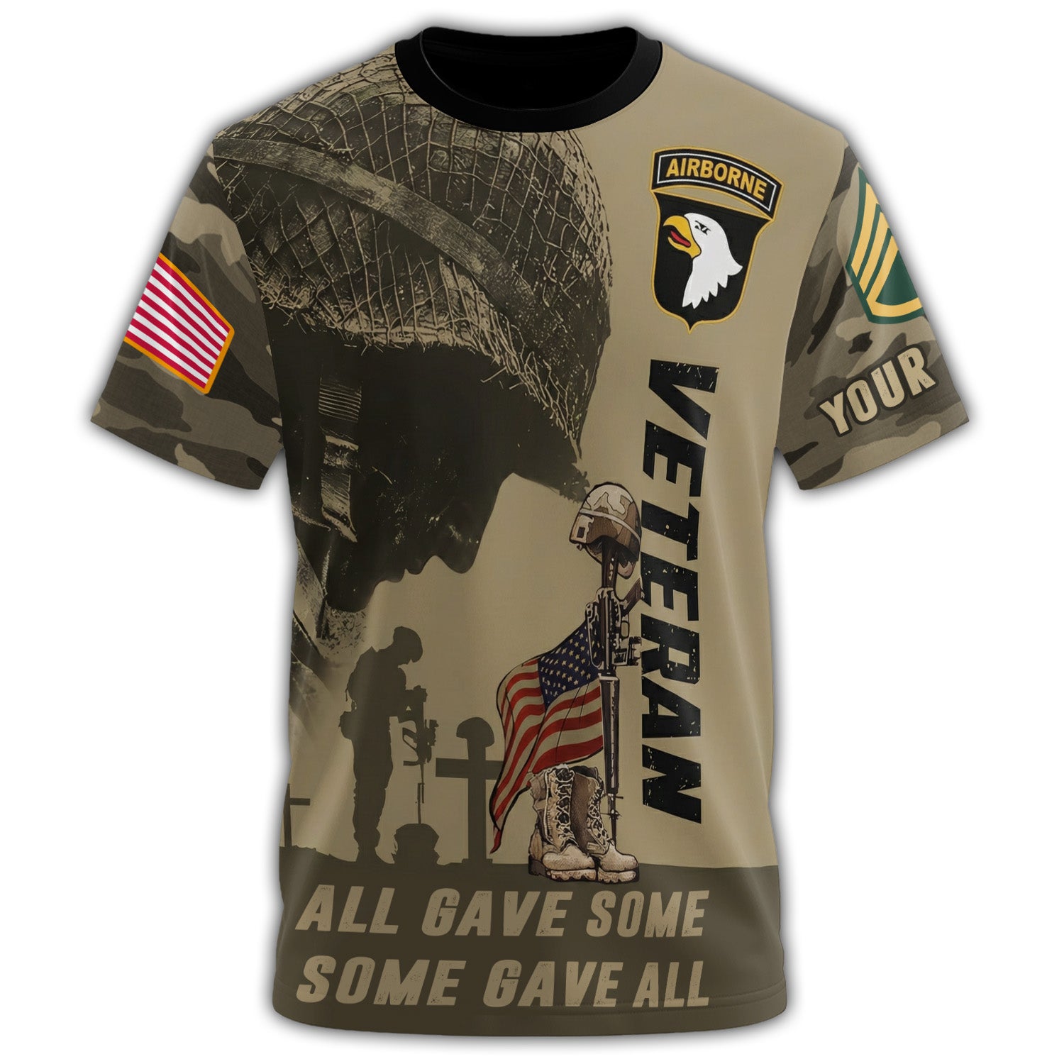 Airborne Faith and Sacrifice Forever Remembered All-over Print Personalized T-Shirt Secondary image