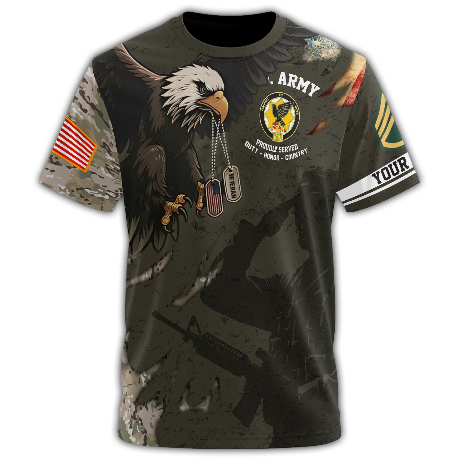 Honor Lives in the First Cavalry All-over Print Personalized T-Shirt Secondary image