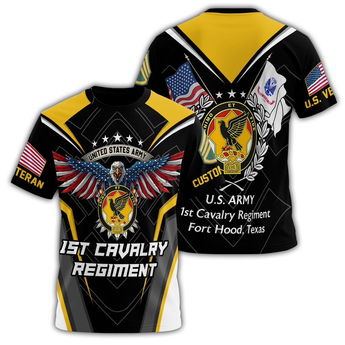First Cavalry Pride with Patriotic Wings All-over Print Personalized T-Shirt Main image