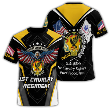 First Cavalry Pride with Patriotic Wings All-over Print Personalized T-Shirt