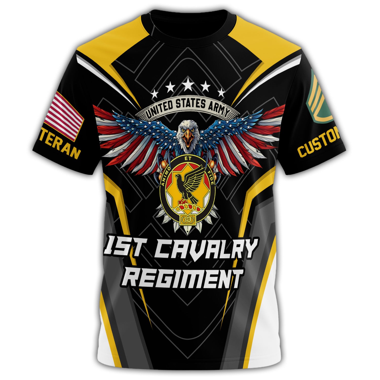 First Cavalry Pride with Patriotic Wings All-over Print Personalized T-Shirt Secondary image