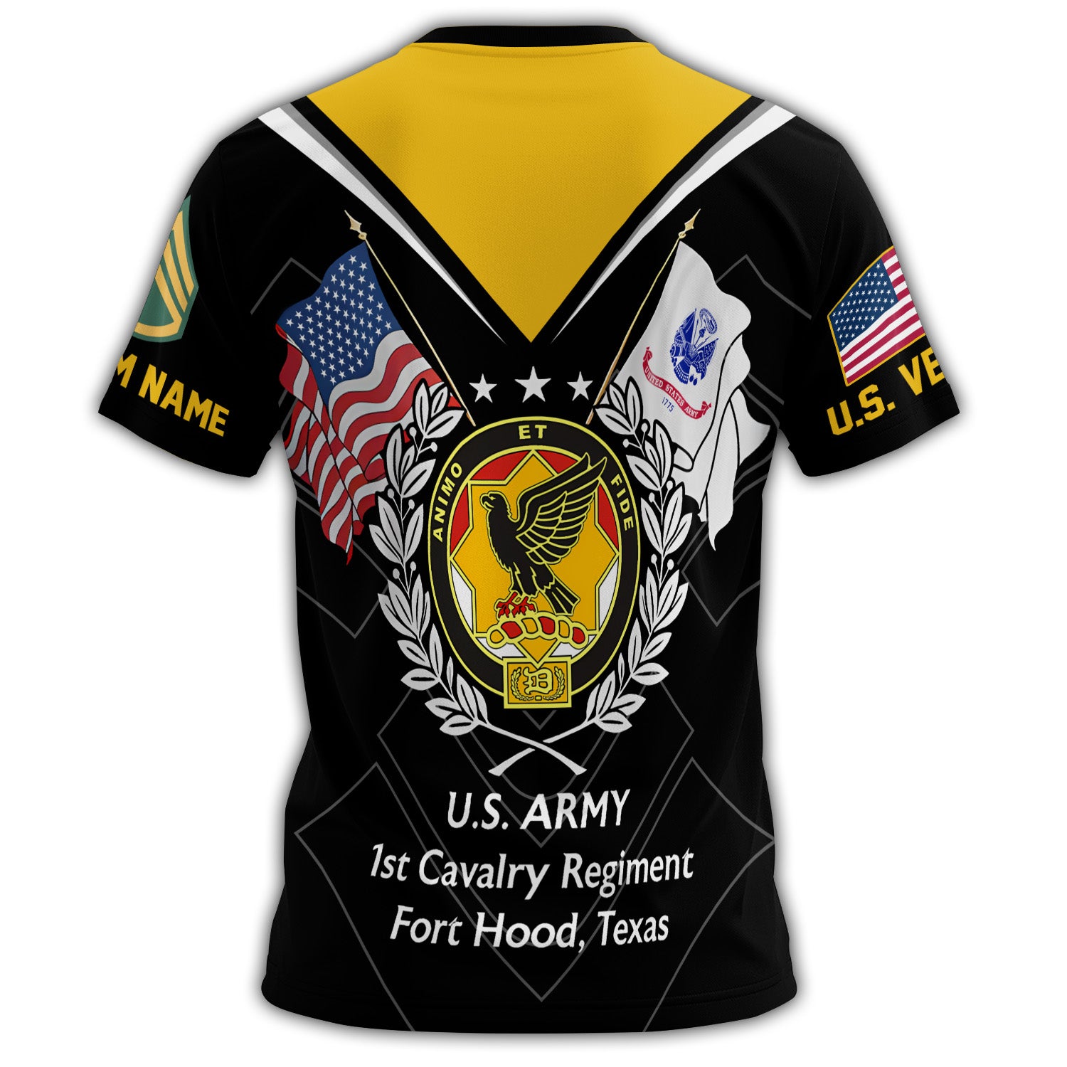First Cavalry Pride with Patriotic Wings All-over Print Personalized T-Shirt