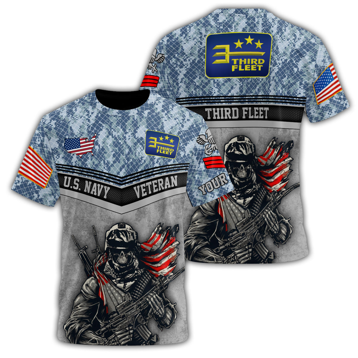 Third Fleet Veteran Power and Pride All-over Print Personalized T-Shirt Main image