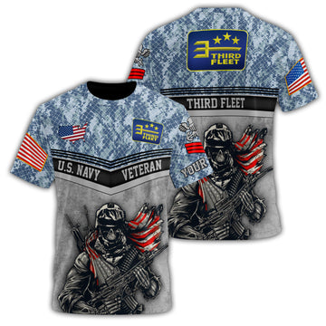 Third Fleet Veteran Power and Pride All-over Print Personalized T-Shirt