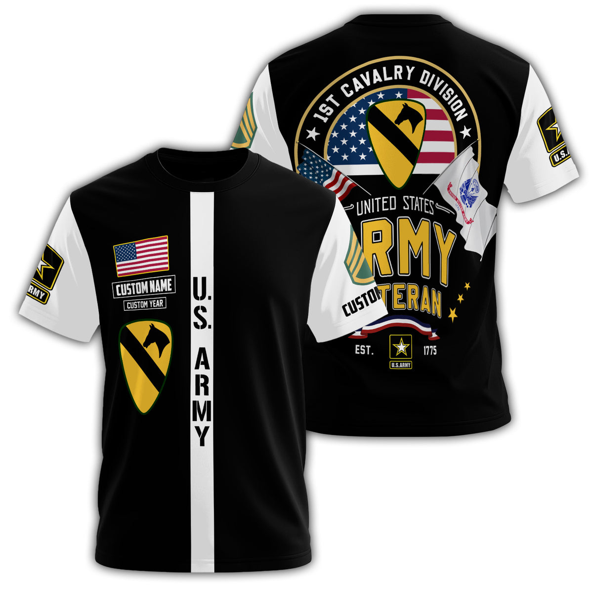 First Cavalry Veteran Honor and Heritage All-over Print Personalized T-Shirt Main image