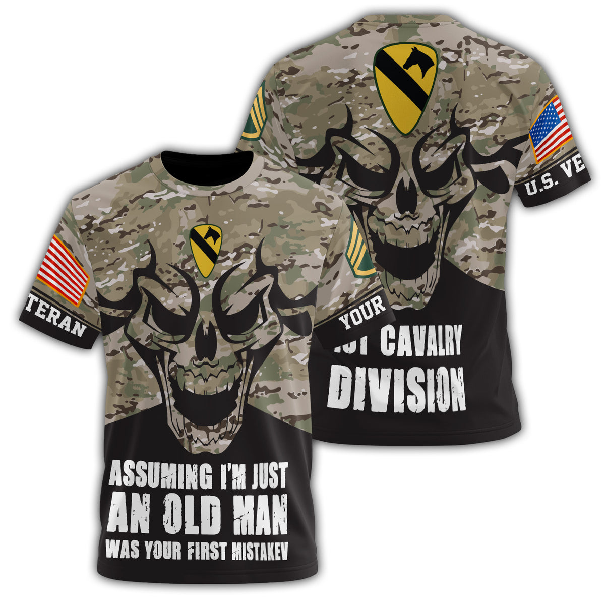 Old Warrior Spirit of the First Cavalry All-over Print Personalized T-Shirt Main image