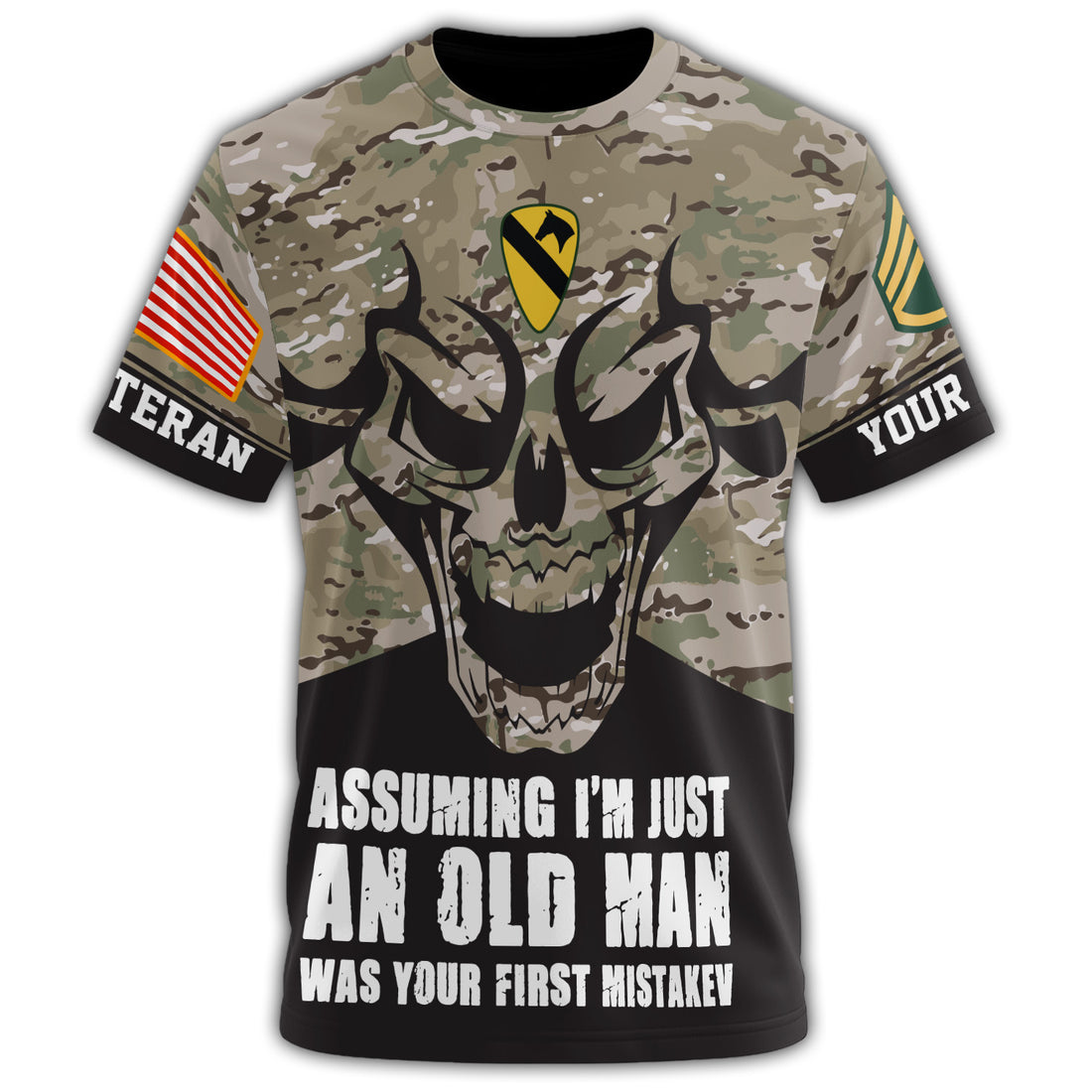 Old Warrior Spirit of the First Cavalry All-over Print Personalized T-Shirt