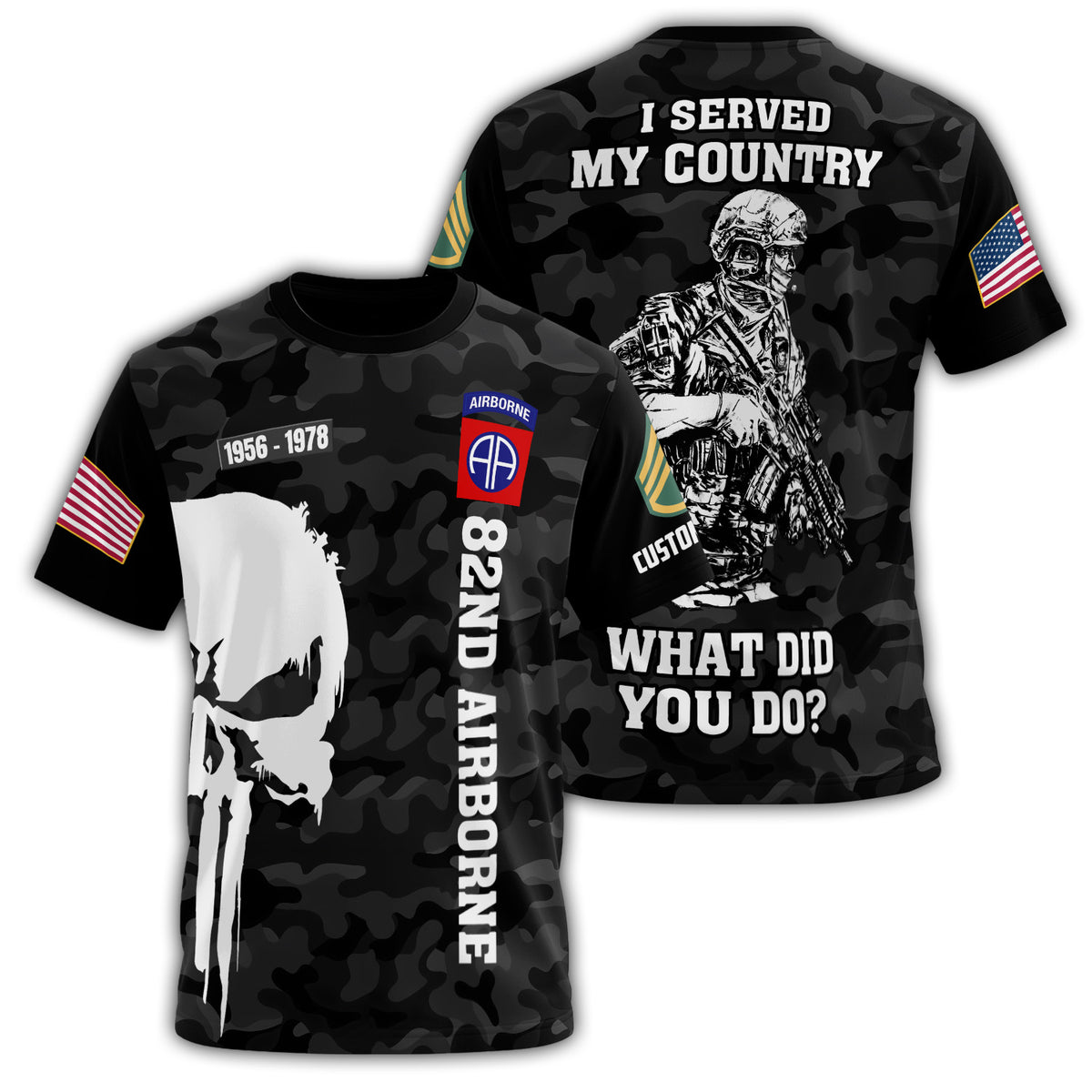 I Served with 82nd Airborne Pride All-over Print Personalized T-Shirt Main image
