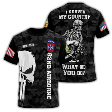 I Served with 82nd Airborne Pride All-over Print Personalized T-Shirt