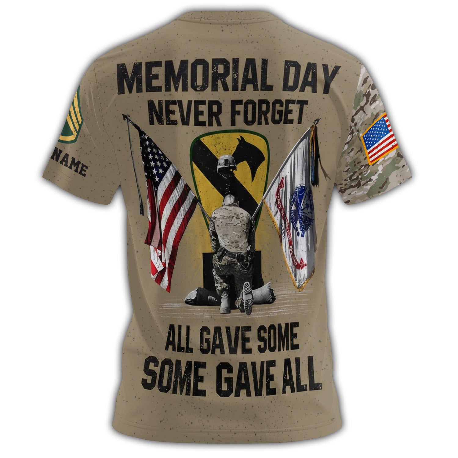 1st Cavalry Division Memorial Day Never Forget Some Gave All Shirt All-over Print Personalized T-Shirt
