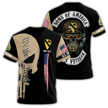 1st Cavalry Division Sons of America We The People Veteran Shirt All-over Print Personalized T-Shirt