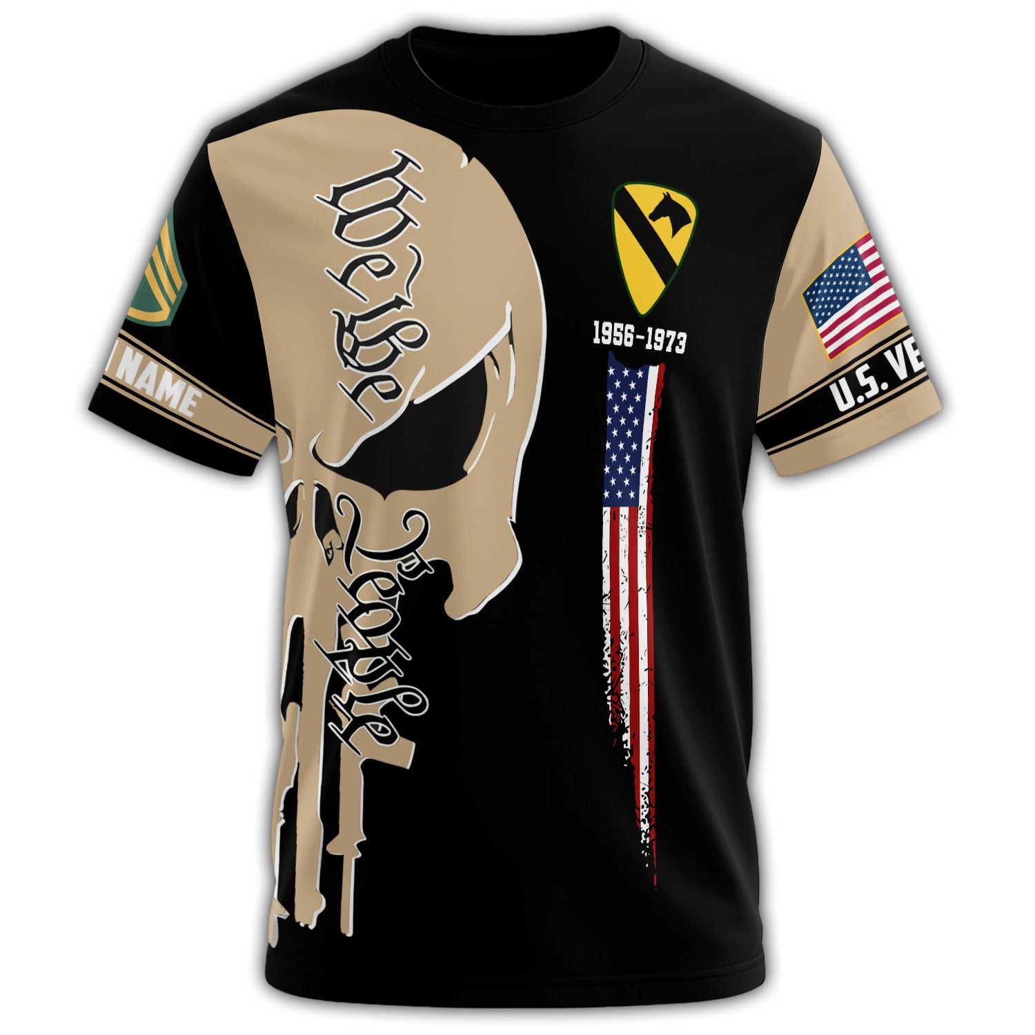 1st Cavalry Division Sons of America We The People Veteran Shirt All-over Print Personalized T-Shirt Secondary image
