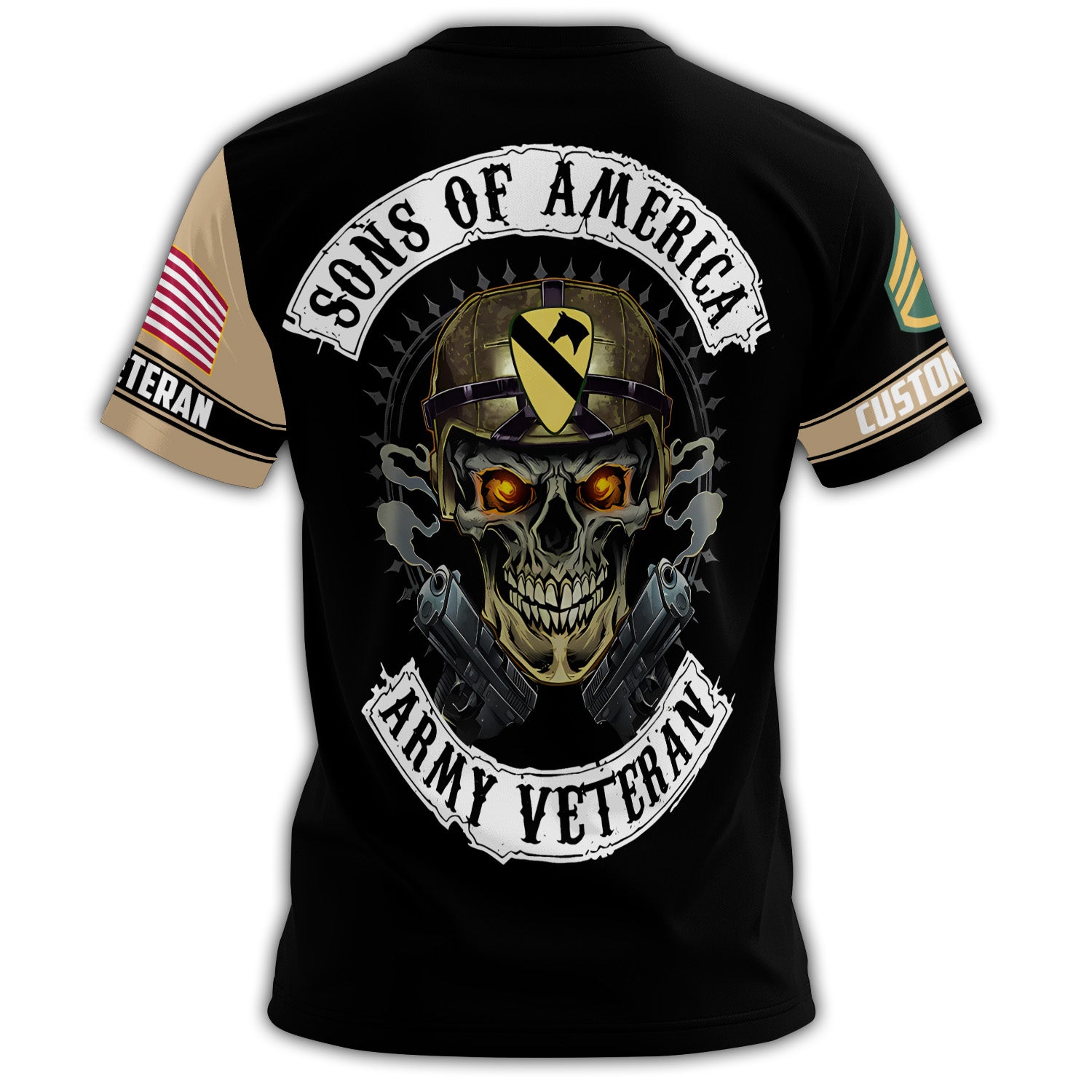 1st Cavalry Division Sons of America We The People Veteran Shirt All-over Print Personalized T-Shirt