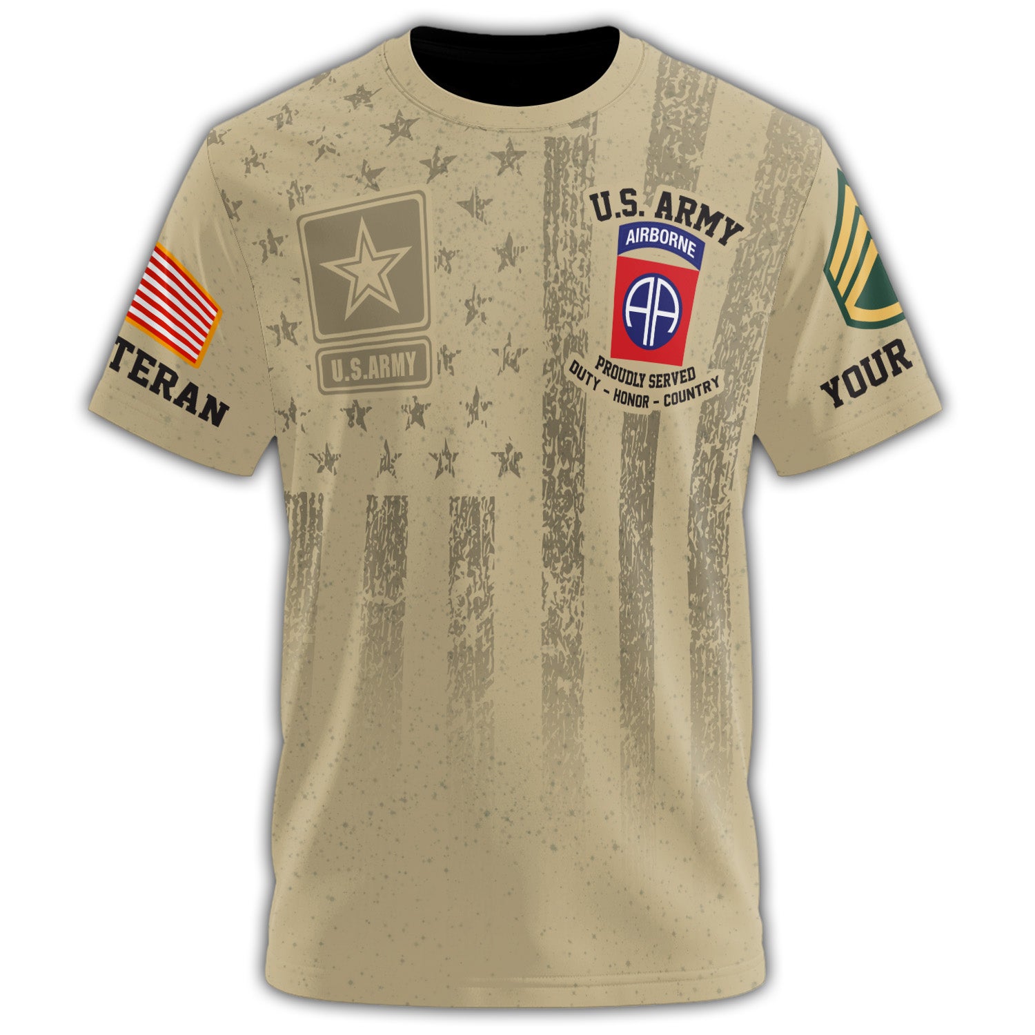 82nd Airborne Out Of Range Personalized All-Over Print T-Shirt Secondary image