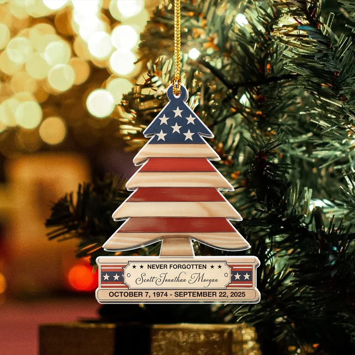 Folded Flag Personalized Acrylic Ornament Main image