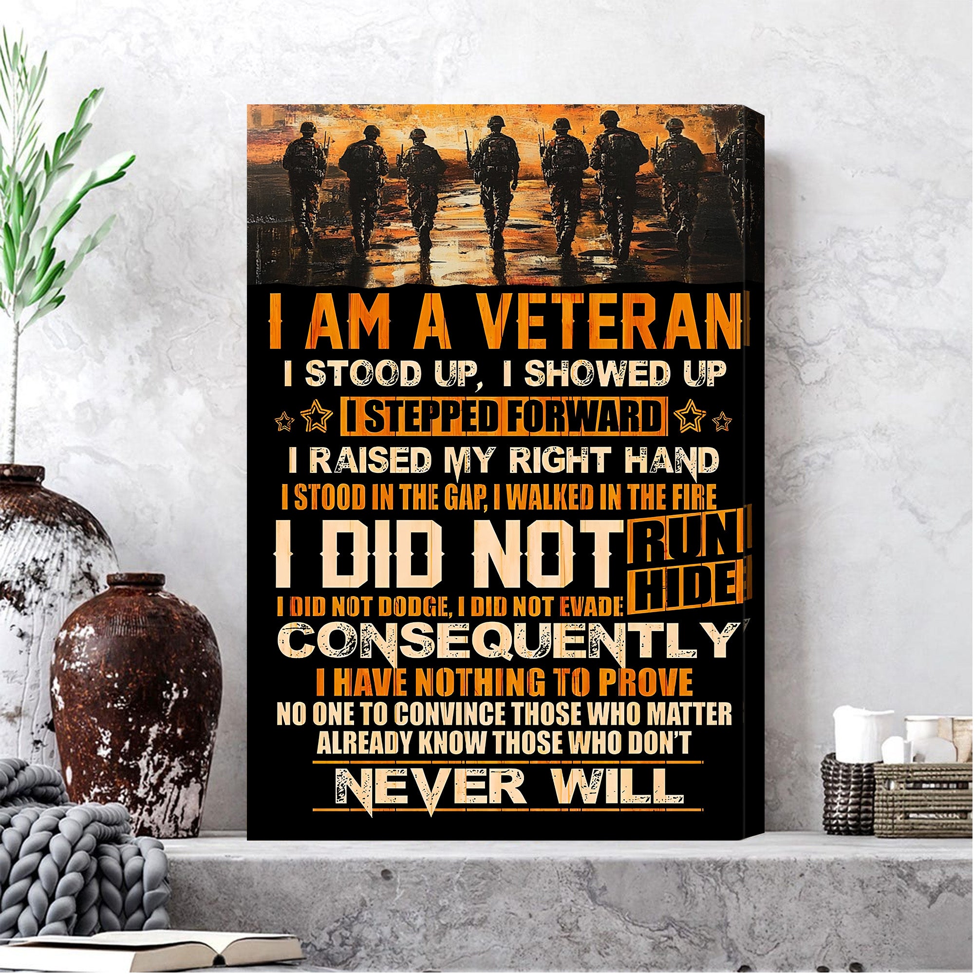 Veteran Pride Military Service Canvas