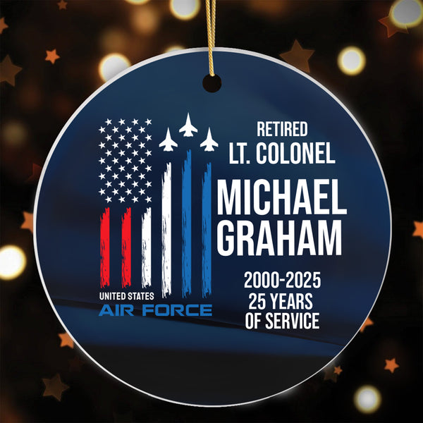 Retired Air Force Veteran Personalized Ornament