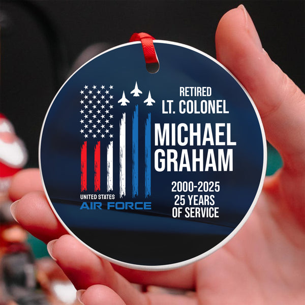 Retired Air Force Veteran Personalized Ornament